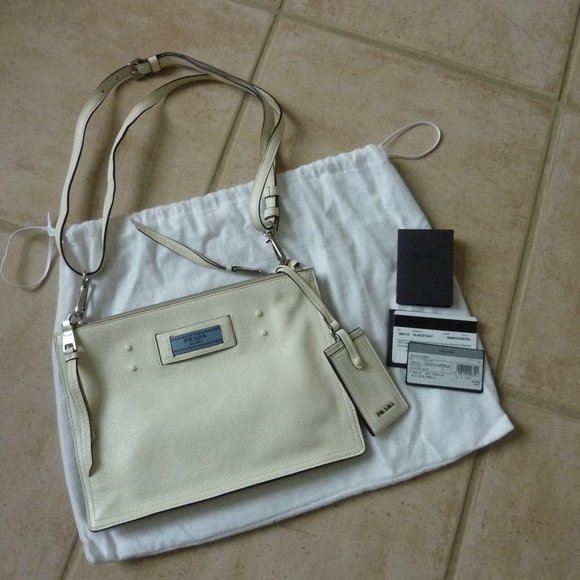 PRADA Etiquette Glace Logo Shoulder Crossbody Bag - Picture 1 of 14